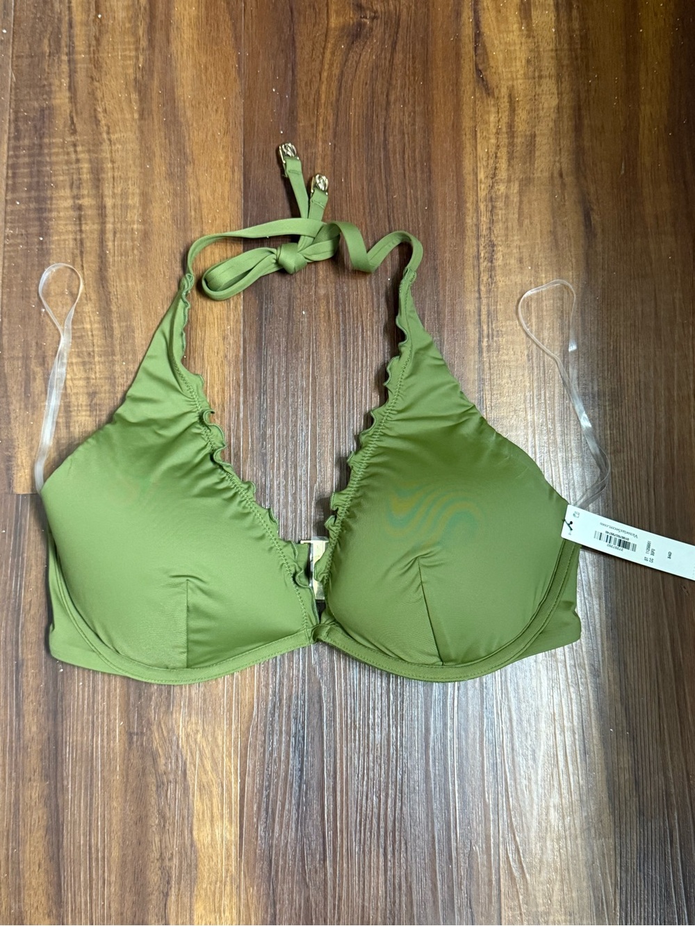 Victoria's Secret Olive Green Bikini Top with Removable Straps